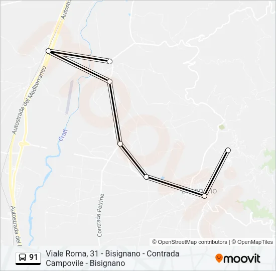 91 Bus Line Map