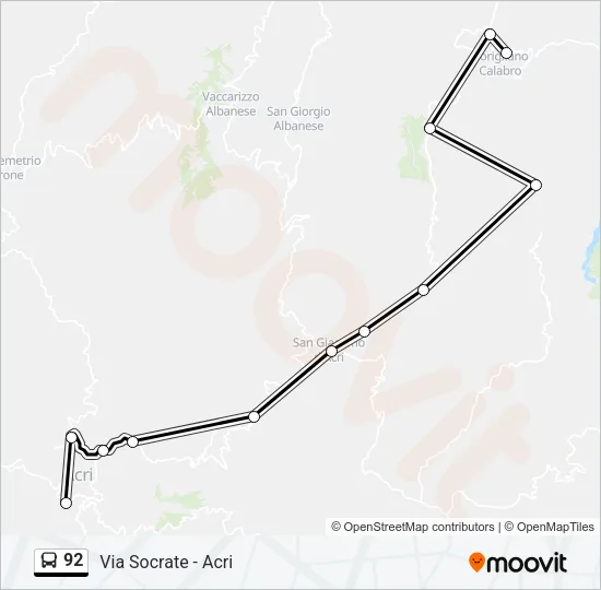 92 Bus Line Map