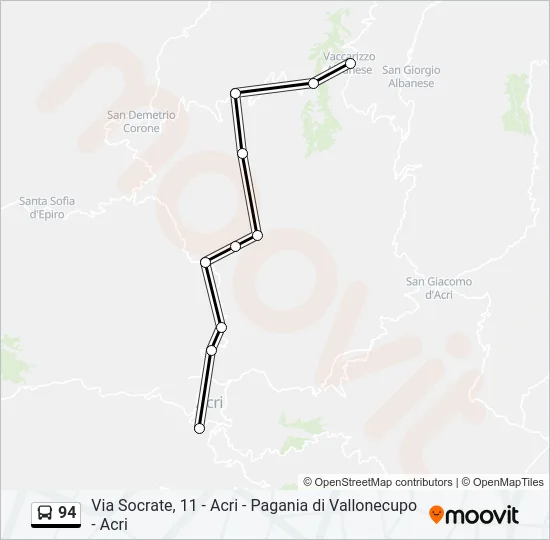 94 Bus Line Map