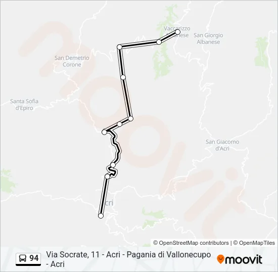 94 Bus Line Map