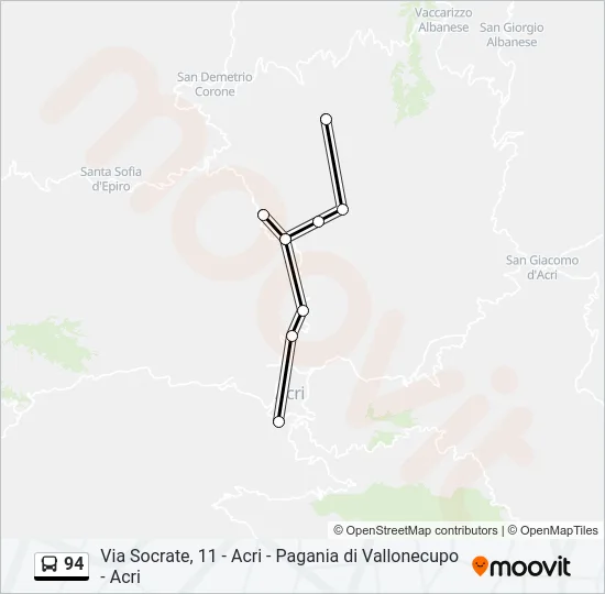94 Bus Line Map