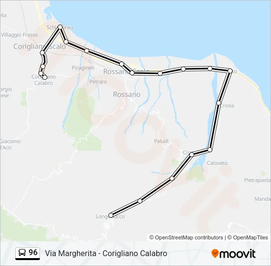 96 Bus Line Map
