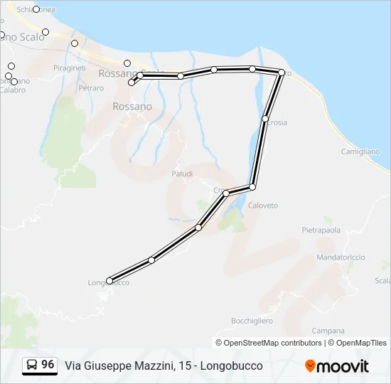 96 Bus Line Map