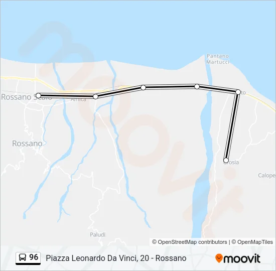 96 Bus Line Map