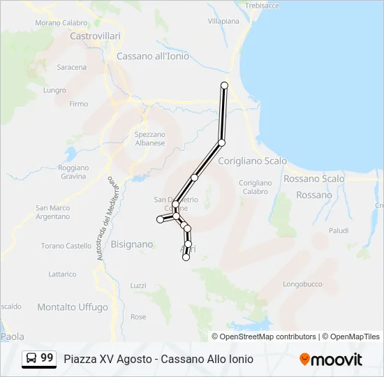 99 Bus Line Map