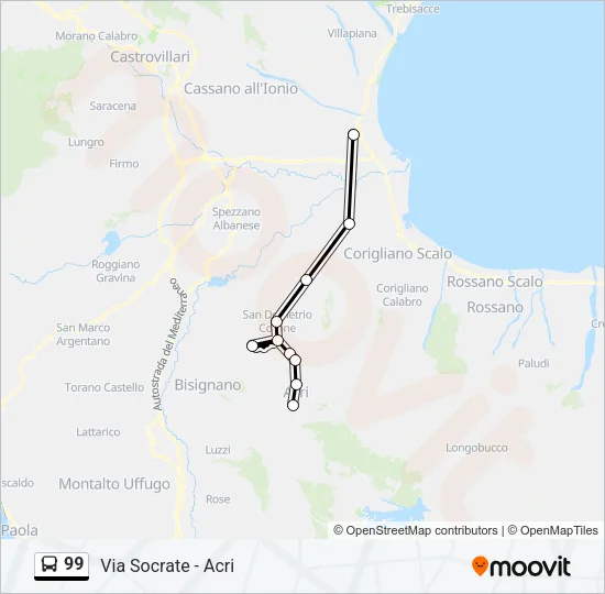 99 Bus Line Map