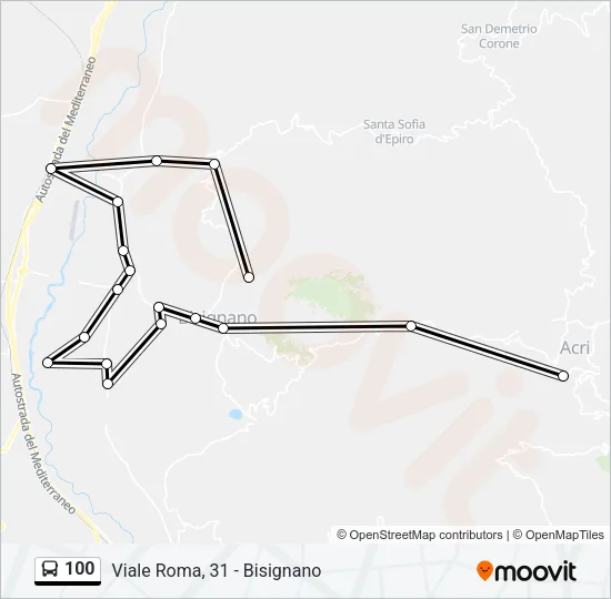 100 Bus Line Map