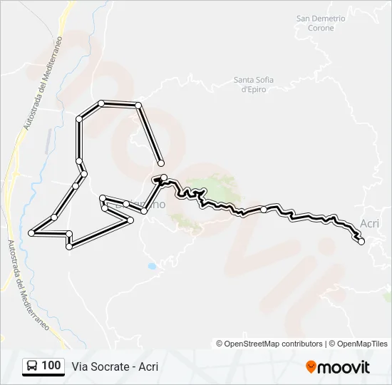 100 Bus Line Map