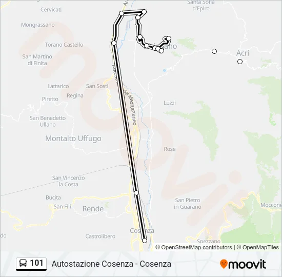 101 Bus Line Map