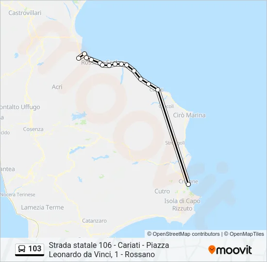 103 Bus Line Map