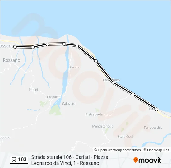 103 Bus Line Map