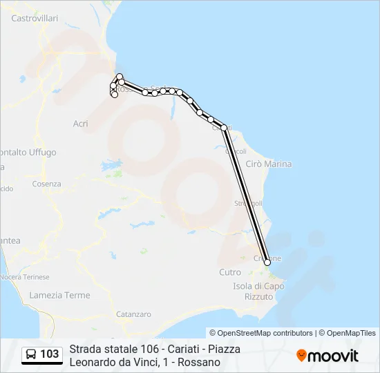 103 Bus Line Map