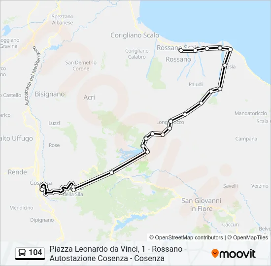 104 Bus Line Map