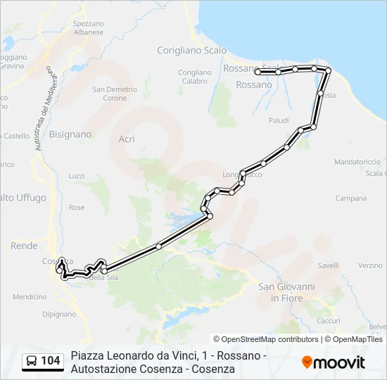 104 Bus Line Map