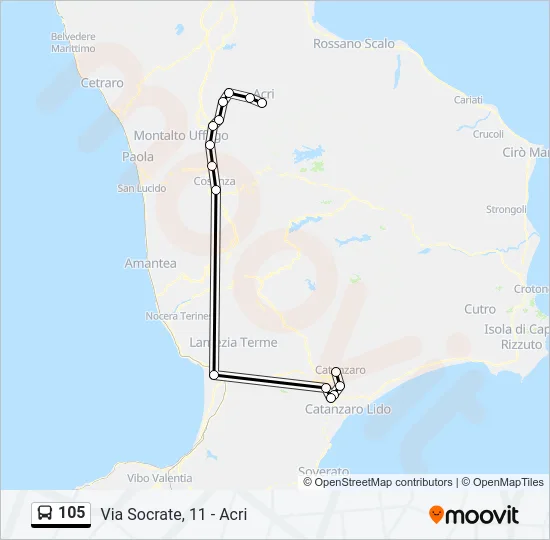 105 Bus Line Map