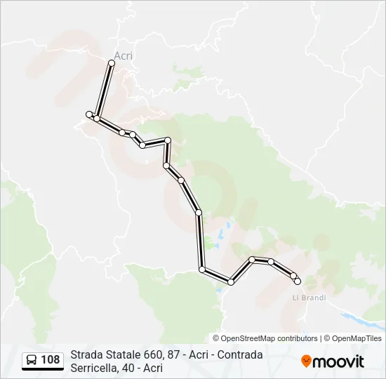 108 Bus Line Map