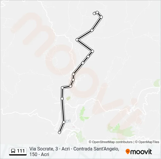 111 Bus Line Map