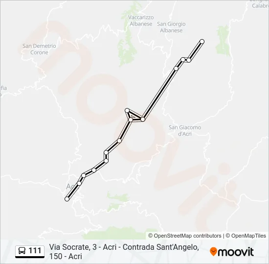 111 Bus Line Map