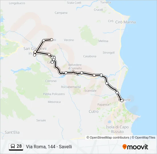 28 Bus Line Map