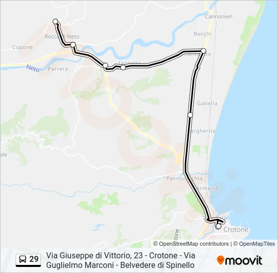 29 Bus Line Map