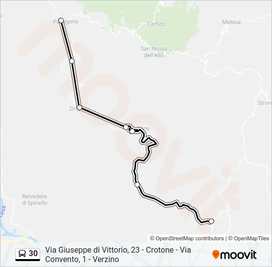 30 Bus Line Map