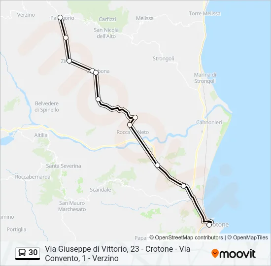 30 Bus Line Map