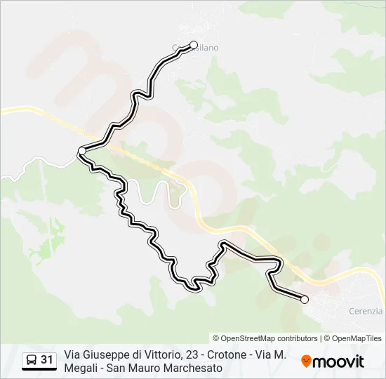 31 Bus Line Map