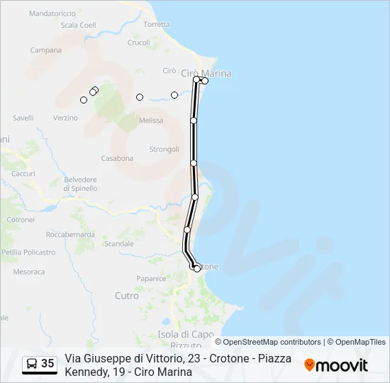 35 Bus Line Map