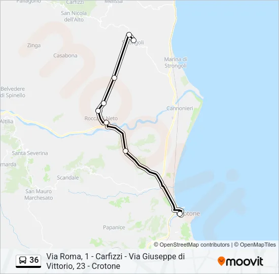 36 Bus Line Map