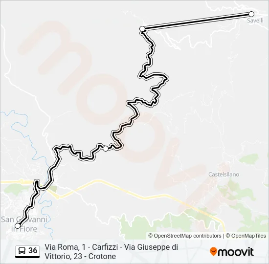 36 Bus Line Map