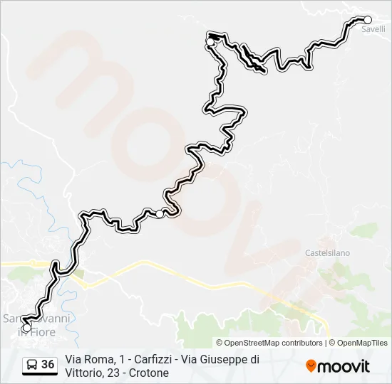 36 Bus Line Map