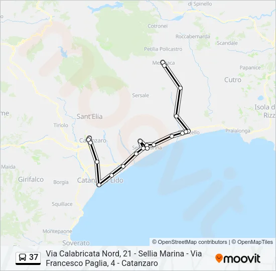 37 Bus Line Map