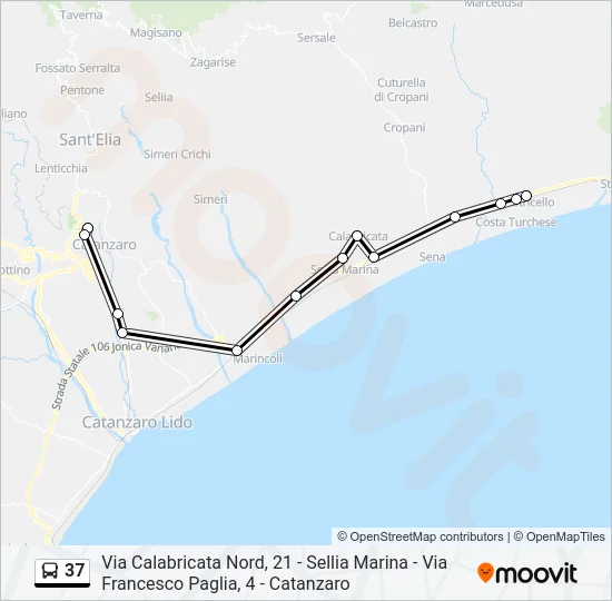 37 Bus Line Map
