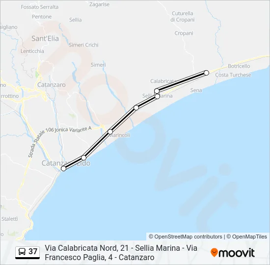 37 Bus Line Map