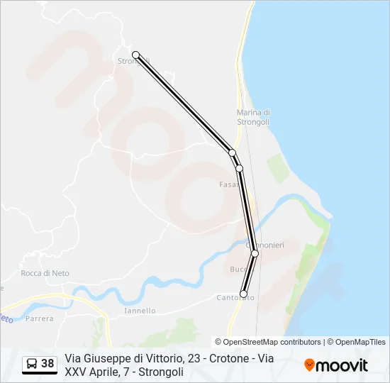 38 Bus Line Map