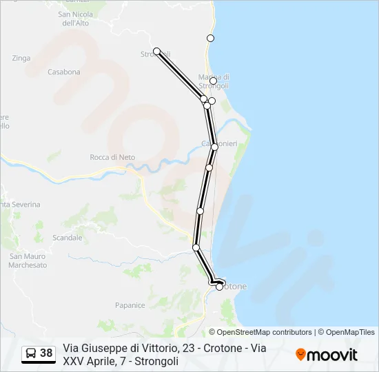 38 Bus Line Map