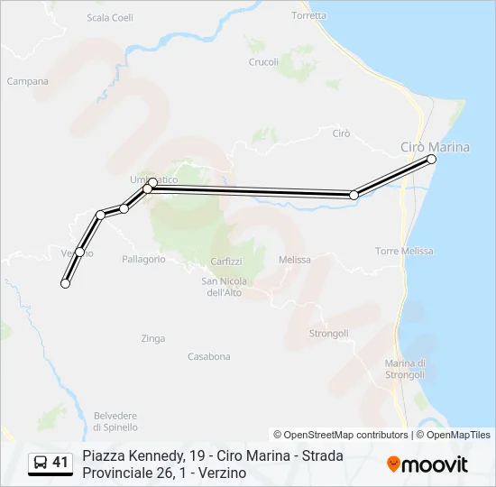 41 Bus Line Map
