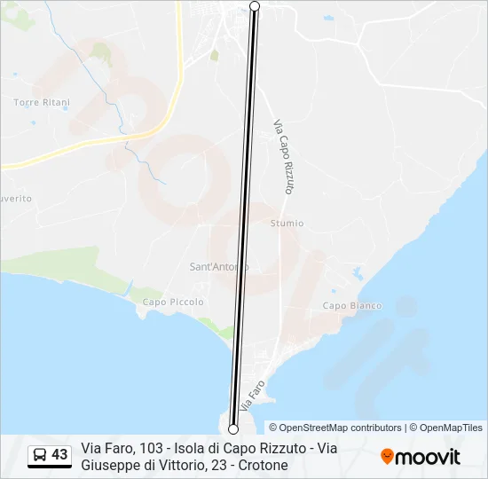 43 Bus Line Map