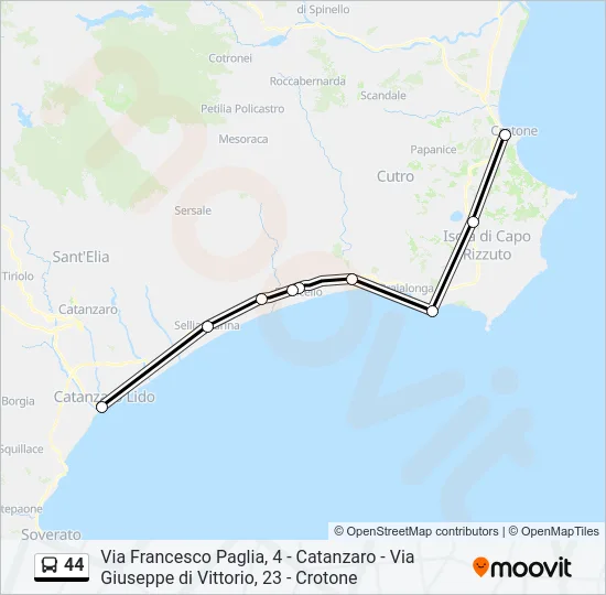 44 Bus Line Map