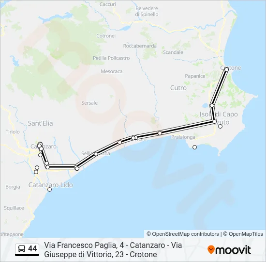 44 Bus Line Map
