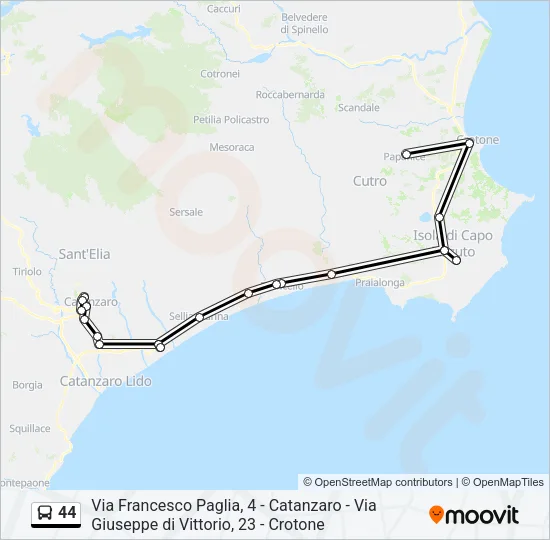 44 Bus Line Map
