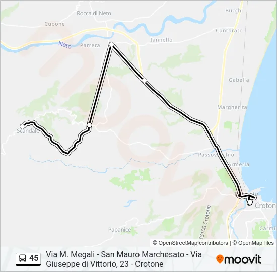 45 Bus Line Map