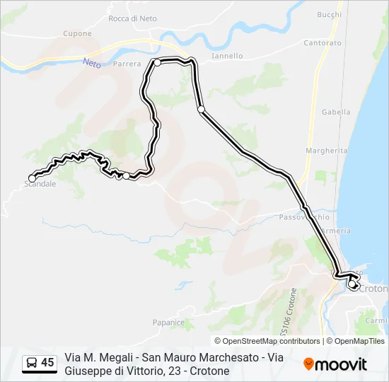 45 Bus Line Map