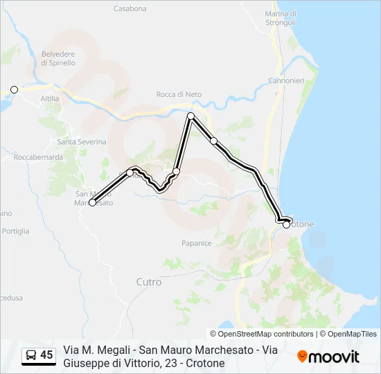 45 Bus Line Map