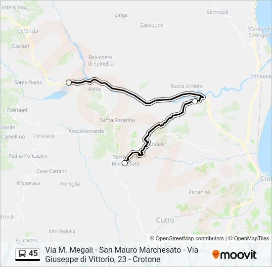 45 Bus Line Map