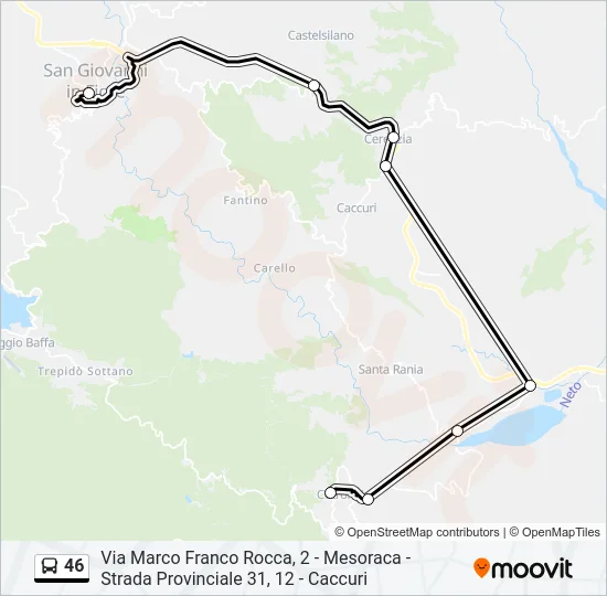46 Bus Line Map