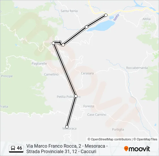46 Bus Line Map