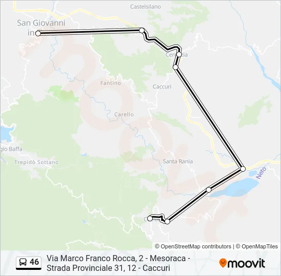 46 Bus Line Map