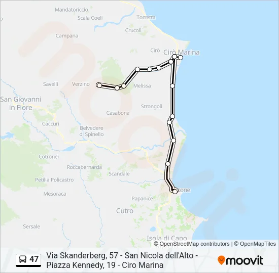 47 Bus Line Map