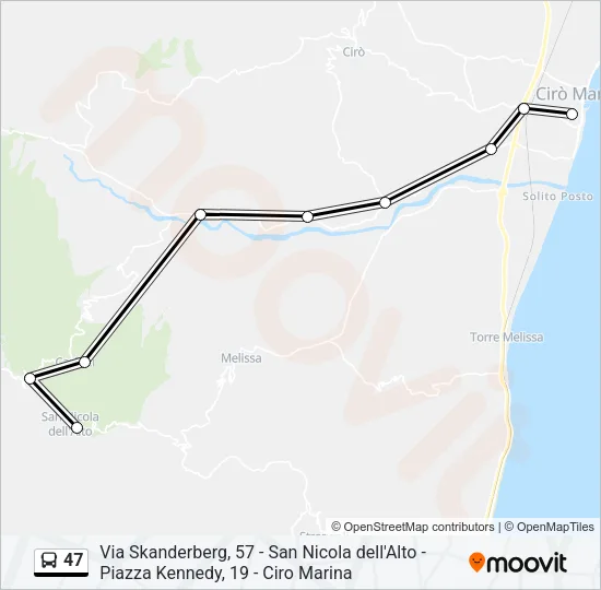 47 Bus Line Map